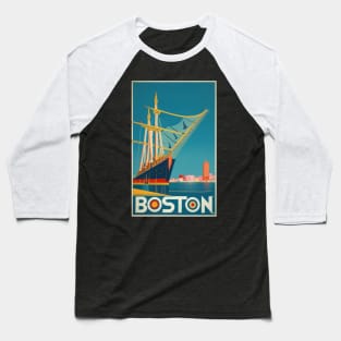 A Vintage Travel Art of Boston - Massachusetts - US Baseball T-Shirt